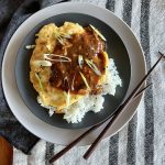 Top ten recipes of 2022- a plate of egg foo young with chopsticks
