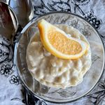 Tope ten recipes of 2022-A cup of vanilla lemon rice pudding with a spoon