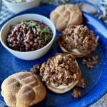 Cowboy Sloppy Joes on a platter with cowboy beans