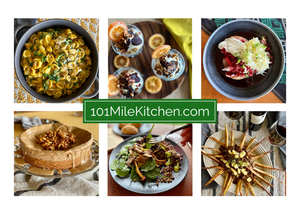 Images of six recipe dishes from 101-Mile Kitchen